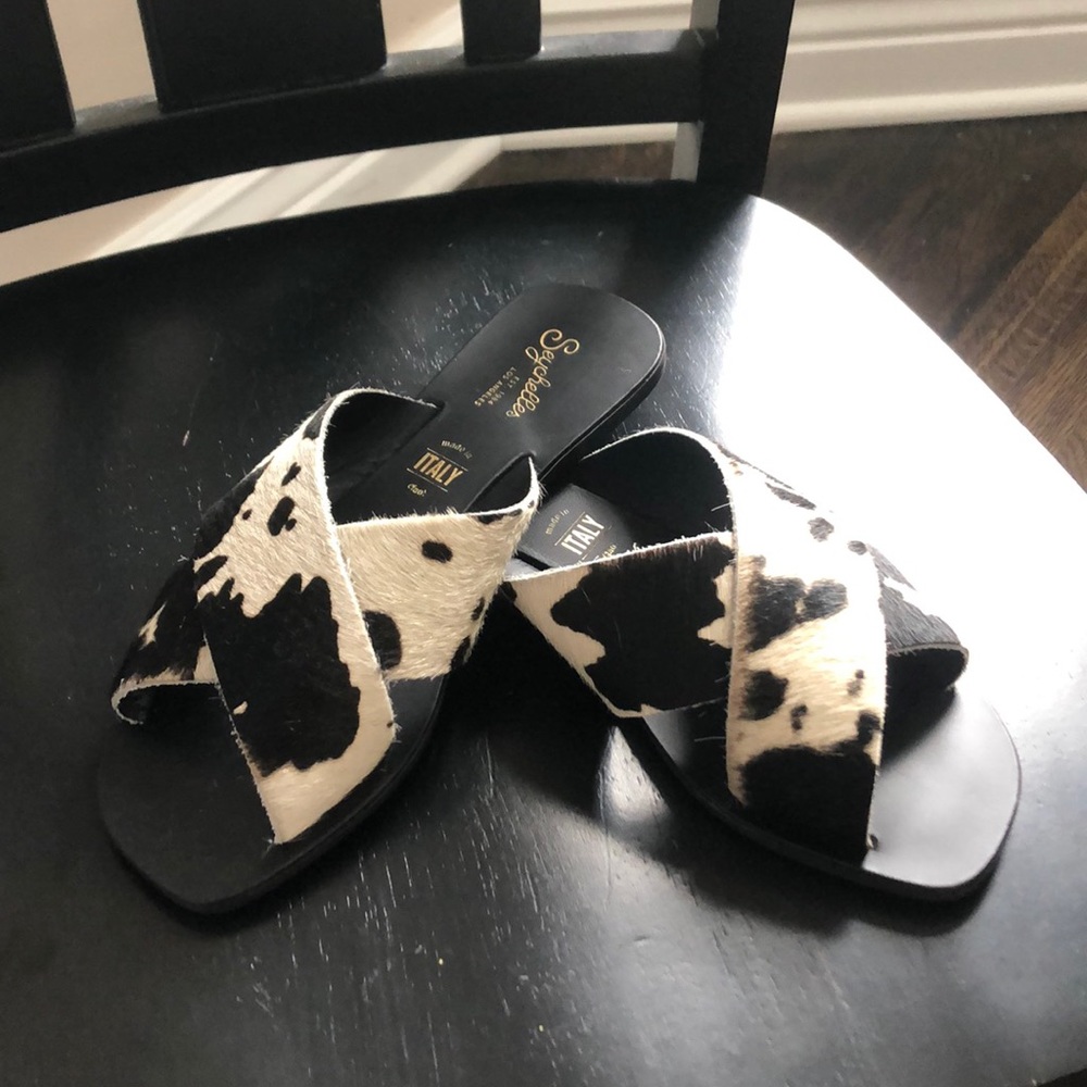Brand new free people cow print sandals